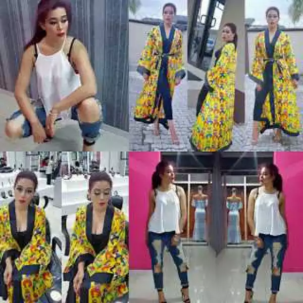 Actress Adunni Ade Dazzles In Gangnam Style Kimono and Ripped Jeans [Photos]
